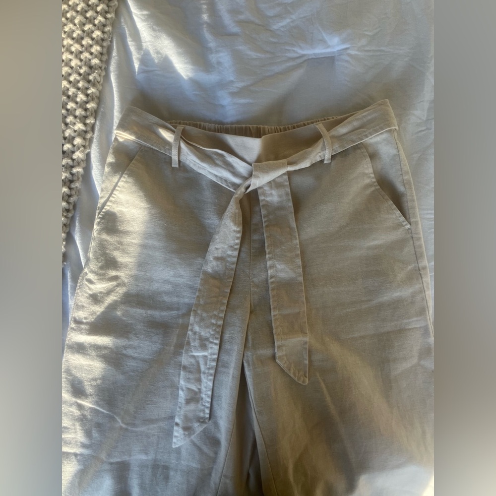 J Crew Wide Leg Linen Blend Pant